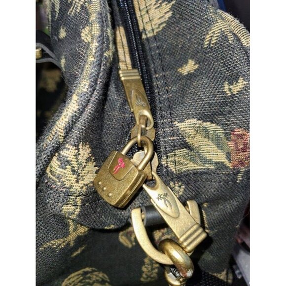 Vintage Ricardo Beverly Hills Palm Tree Tapestry Shoulder Overnight Bag Luggage - Picture 6 of 10